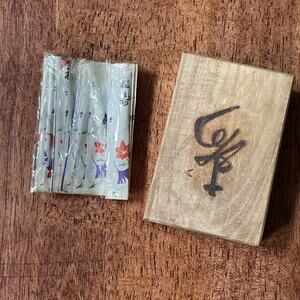 Vintage Individually Wrapped Fortune Toothpicks In Wood Box Unused Made In Japan